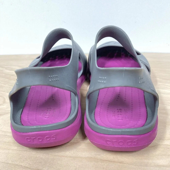 Crocs Women's Swiftwater Wave Water Shoes, 8, Gray Magenta Lightweight Pull-On - Picture 4 of 5